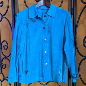 CHICO’S Suede Southwestern Blazer